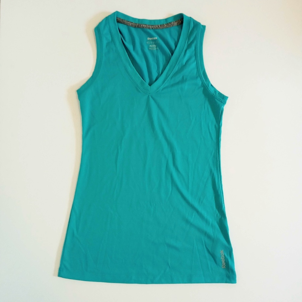Reebok Women's Play Dry Turquoise Tank Top